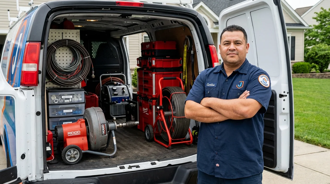 Professional drain cleaning equipment and Johns Plumbing LLC plumber in Lake Junaluska