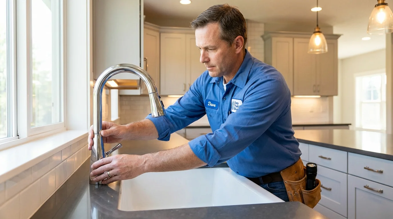 Kitchen faucet installation by Johns Plumbing LLC in Lake Junaluska