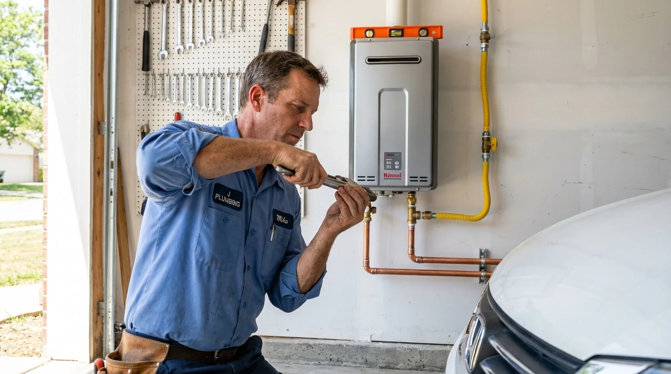 Tankless water heater installation by a Johns Plumbing LLC plumber in Lake Junaluska